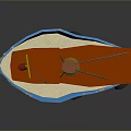 Colorful Toy Boat With Red Chimney White Hull Blue Accents And Orange Deck