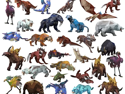 Colorful Reptile Species Illustrations With Diverse Designs And Unique Features 3d model