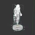 Game Character 3D Model Female Elf with Long White Hair Purple Skin On Black Base