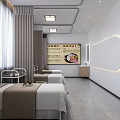 Medical Examination Room Interior With Medical Equipment Desk Chairs And Wall Paintings