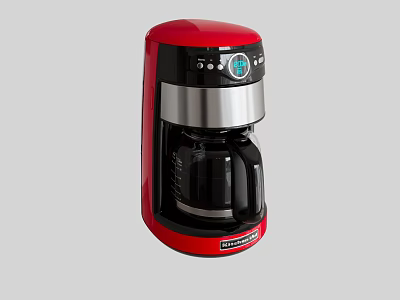 Red Black Decker Coffee Maker With Digital Control Panel And Stainless Steel Body For Kitchen 3d model