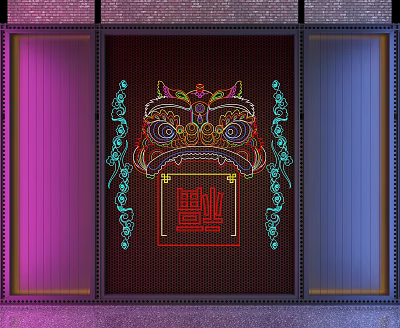 Modern decorative lights neon 3d model