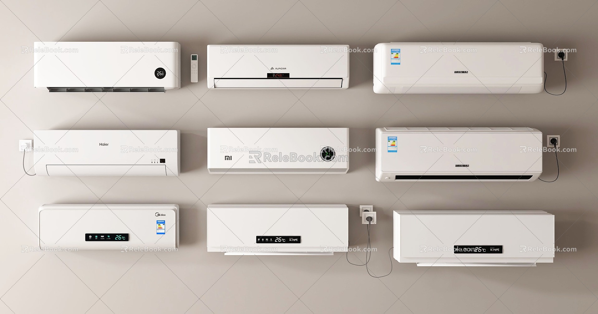 Air conditioner, air conditioner, on-hook inverter air conditioner, wall-mounted air conditioner 3d model