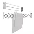 White Foldable Wall Mounted Laundry Drying Rack With Hanging Towel And Towel Holder