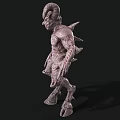 Mythical Creature With Horns Muscular Body Textured Skin Humanoid Figure