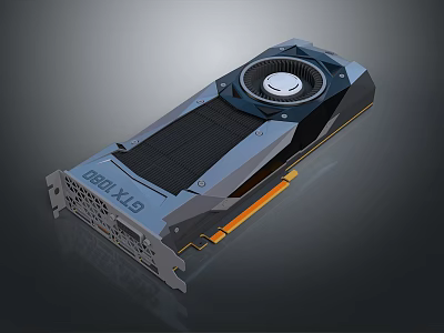 High Performance Computer Graphics Card With Large Cooling Fan And Heat Sink Design 3d model