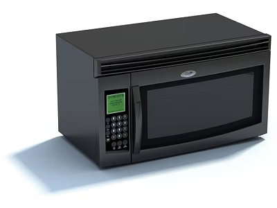 Modern Black Microwave Oven With Digital Control Panel And LED Display For Kitchen 3d model