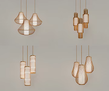 Southeast Asia Chandelier Combination 3d model