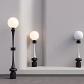 Modern Floor Lamps With Spherical White Shades And Black White Bases For Interior Decor