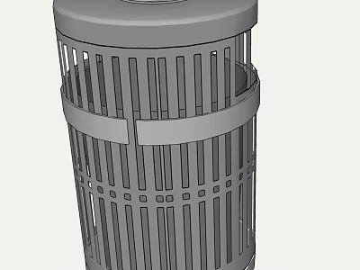 Public Facility Outdoor Trash Can With Grid Design And Secure Lid 3d model