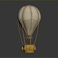 Decorative Hot Air Balloon Shaped Play Equipment With White Balloon Yellow Frame And Basket