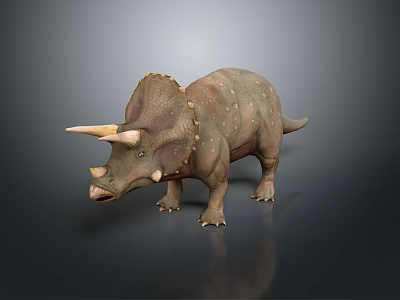 Realistic Triceratops Dinosaur Model With Detailed Skin Texture And Standing Pose 3d model
