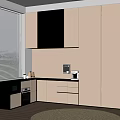 Modern Kitchen Interior Design With White Gray Cabinets Coffee Machine Drawers And Oven