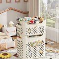 Stackable Storage Baskets With Cartoon Patterns For Stuffed Toys In Kids Room Home Living Supplies