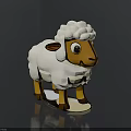 Cartoon Style Sheep With White Wool Brown Head And Black Legs Cute Design