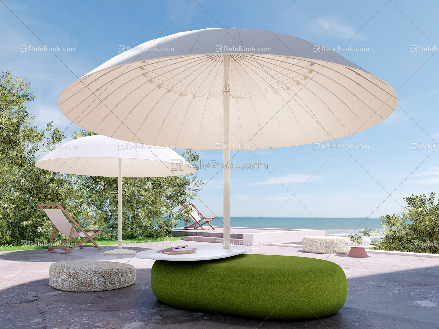 Modern Parasol Leisure Outdoor Furniture Commercial Outer Parasol Umbrella 3d model