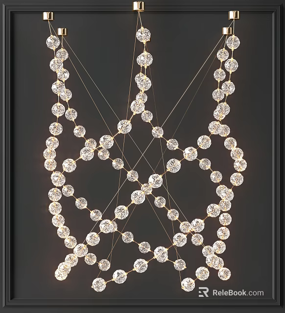 Elegant Crystal Chandelier With Hanging Crystal Beads For Luxury Interior Decor 3d model 
