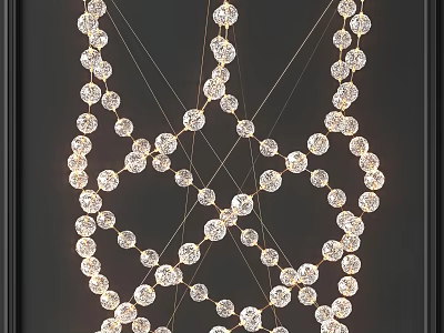 Elegant Crystal Chandelier With Hanging Crystal Beads For Luxury Interior Decor 3d model