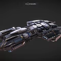 Futuristic Nova Dreadnaught Spaceship With Detailed Armor And Weapon Systems