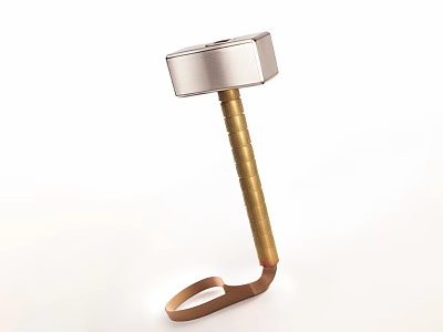Sturdy Agricultural Equipment Metal Tool Featuring Stainless Steel Head And Brass Handle Grip 3d model
