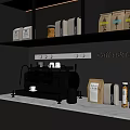 Modern Cafe Interior With Espresso Machine Coffee Beans And Tea Supplies On White Countertop