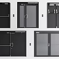 Various Black Door Designs Including Single Double With Glass Panels And Push Bars