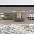 Elegant Hotel Lobby Interior With Water Feature Rock Formations Lotus Flowers And Marble Pillars