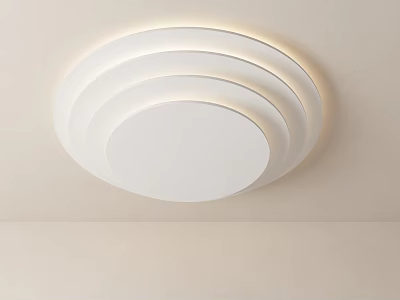Modern Minimalist White Ceiling Light with Multi layer Circular Design and Soft Lighting 3d model