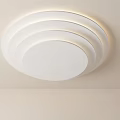Modern Minimalist White Ceiling Light with Multi layer Circular Design and Soft Lighting