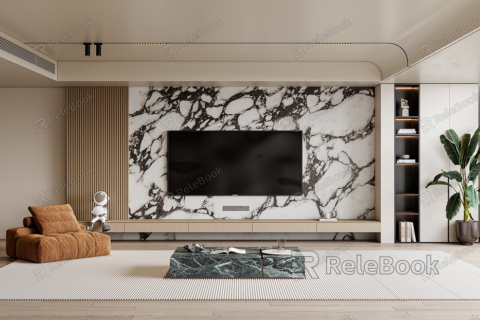 TV background wall TV ornaments model