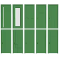 Green Hinged Doors with Various Modern Designs for Home Interior Use 3d model