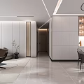 Modern Living Room Interior With Gray L shaped Sofa Round Coffee Table Brown Armchair And Rug