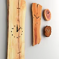 Modern clock log wall clock 3d model