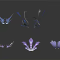 Glowing Fantasy Decorative Structures With Purple Blue Sleek Designs