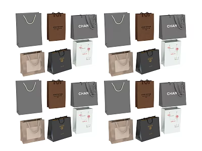 Reusable Stylish Shopping Bags in Various Colors for Everyday Shopping and Gifts 3d model