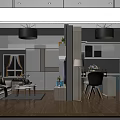 Modern Living Dining Interior With Pendant Lights Wooden Flooring Sofa Coffee Table And Plants