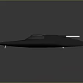 Sleek Black Fighter Jet with Twin Wings Blue Lights and Gray Gradient Background