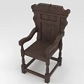 Vintage Traditional Wooden Chair Featuring Intricate Carved Details And Armrests Design