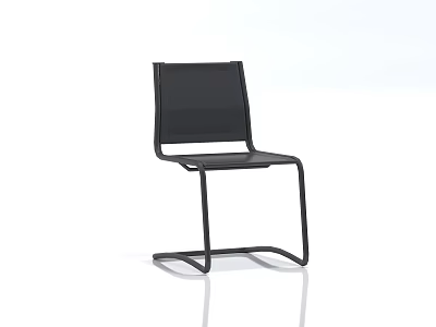 Modern Black Single Chair With Metal Frame And Minimalist Design For Indoor Spaces 3d model