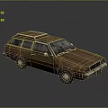Vintage Brown Wagon with Wood Paneling and Roof Rack Classic Retro Design