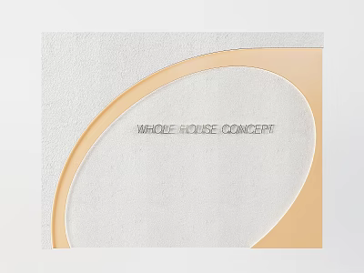 Unique House Concept Presentation With Curved Accent And Textured Background 3d model