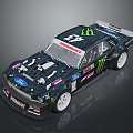 Monster Energy Ford Modified Race Car With Drift Design And Sponsor Decals
