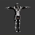 Intricate Medieval Armor Figure With Outstretched Arms And Sword 3d model
