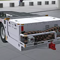 White Utility Vehicle With Green Roof Yellow Stripes Blue Headlights GPX Logo And Towing Hook