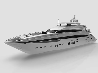 Modern Luxury Yacht With Sleek Exterior Design 3d model