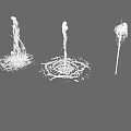 Elegant Garden Ornaments Featuring Multiple White Fountains On Blue Background