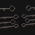 Ancient Metal Weapons With Multiple Iron Rings And Bar Shapes On