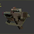 Futuristic Sci Fi Weapon Gun Design With Scope And Metallic Finish 3d model