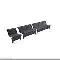 Modern Gray Fabric Leisure Chair With Sleek Curved Backrest And Wooden Legs