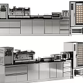 Elegant Modern Kitchen Interior Featuring Stainless Steel Cabinets And Appliances